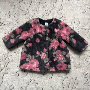 Baby Gap Floral Faux Fur Kids Coat